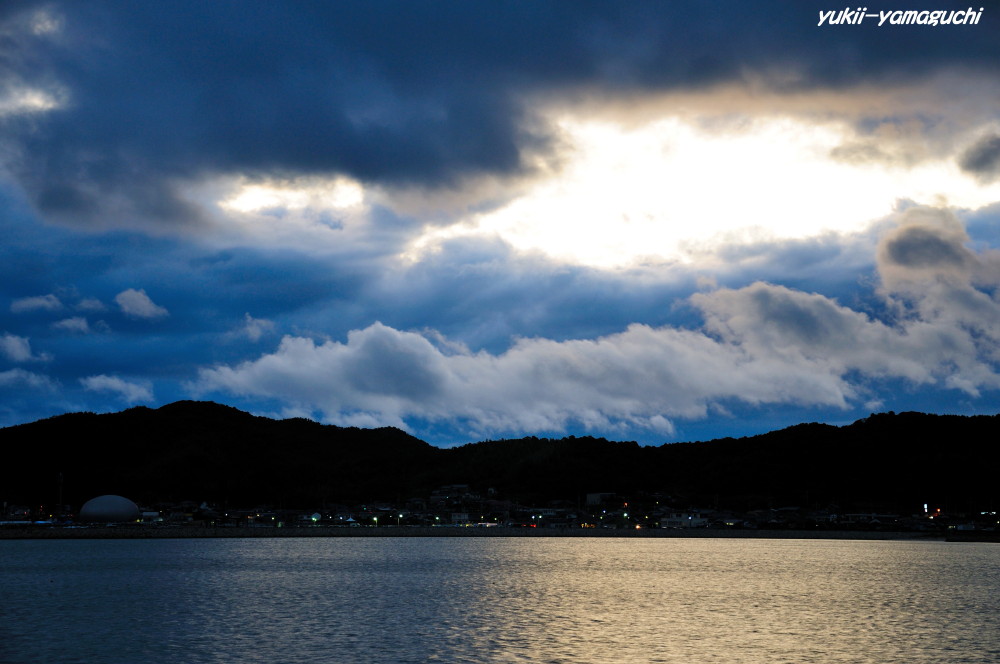 宇部市で光芒と大海湾夕景 Around Yamaguchi